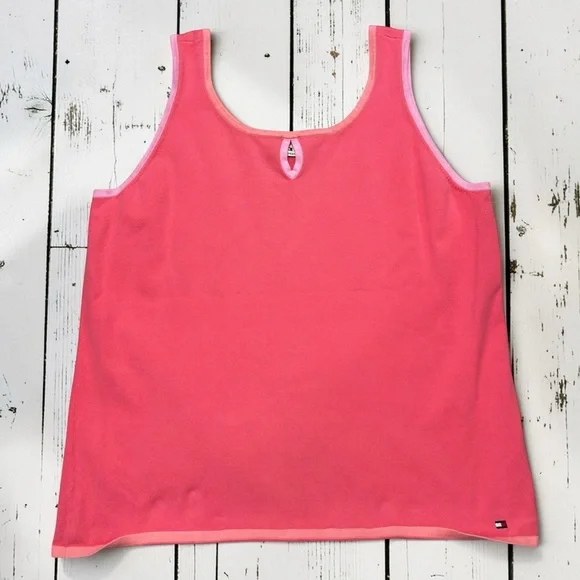 Tommy Hilfiger Coral Tank Top Keyhole Cutout Sleeveless Women’s - Picture 1 of 6